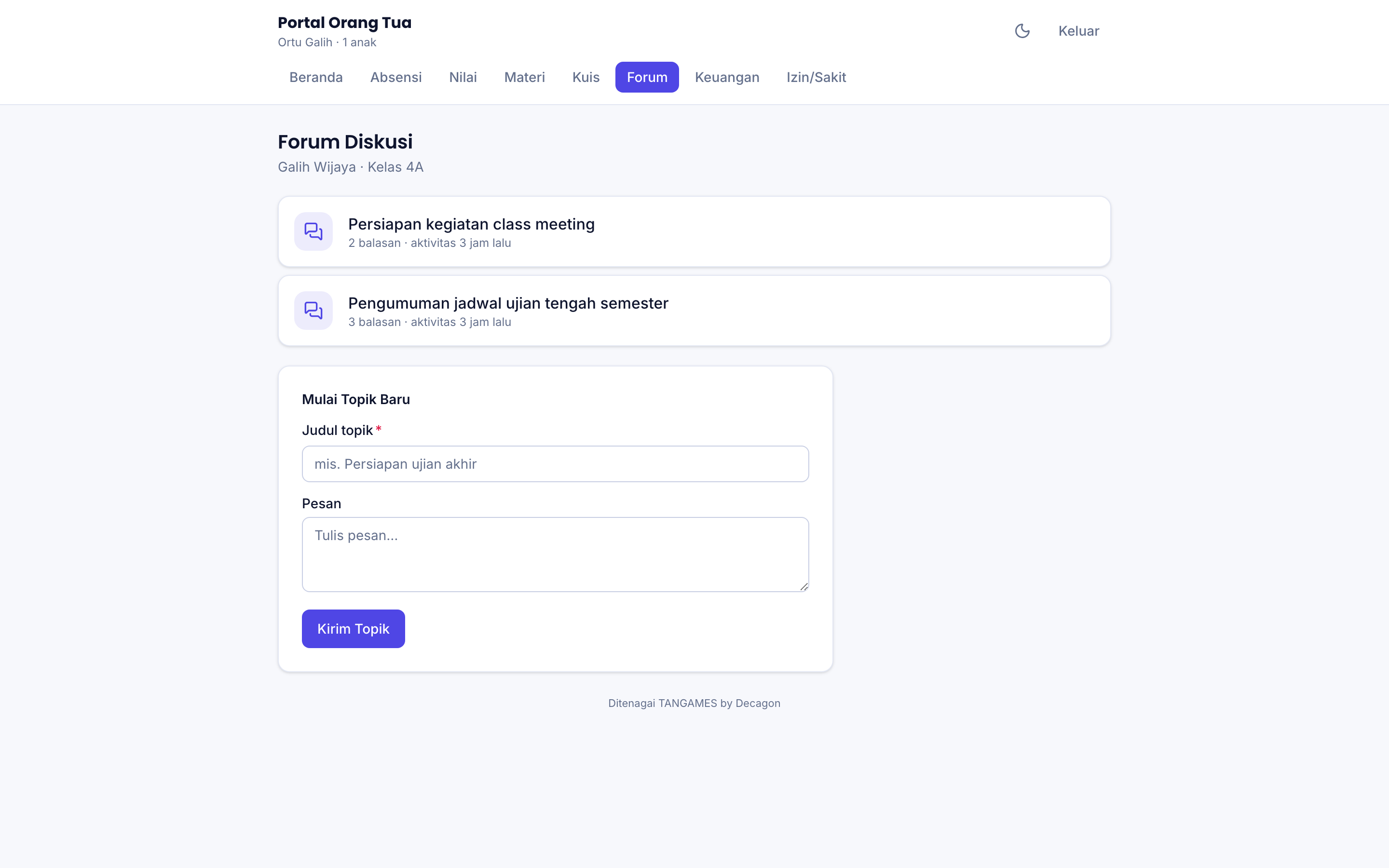 Forum & Izin/Sakit